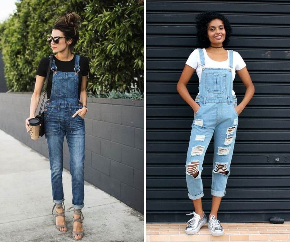 jardineira jeans moda